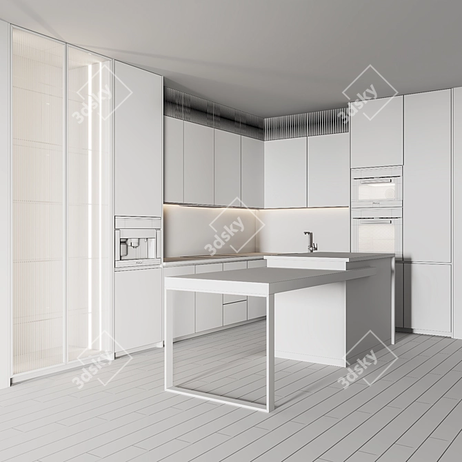  Modern Kitchen Interior 3D Model 3D model image 7