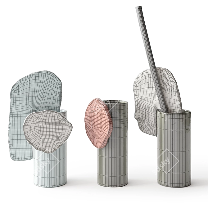 Bouroullec Clay Vases Collection 3D model image 2