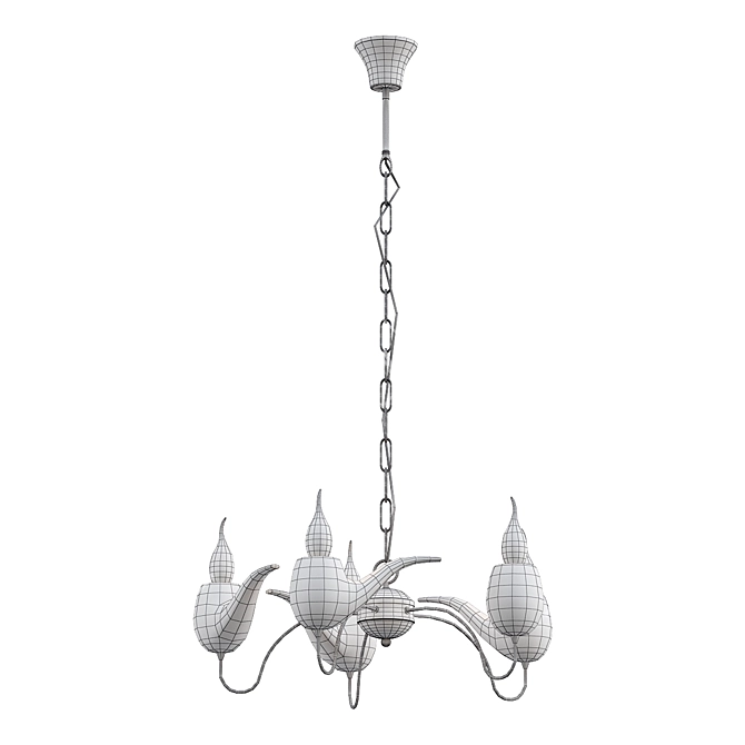 Smoking Pipes Chandelier. Elegant Lighting 3D model image 2