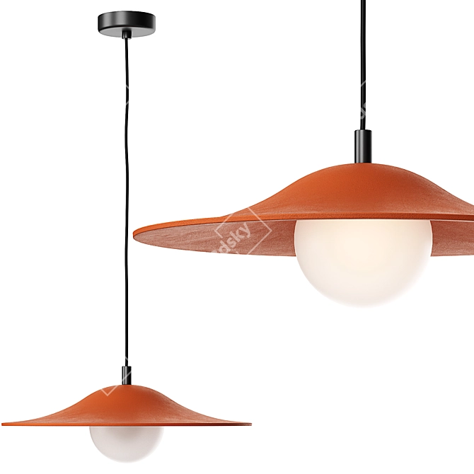 Orb Ceramic Pendant Lamp Fixture 3D model image 4