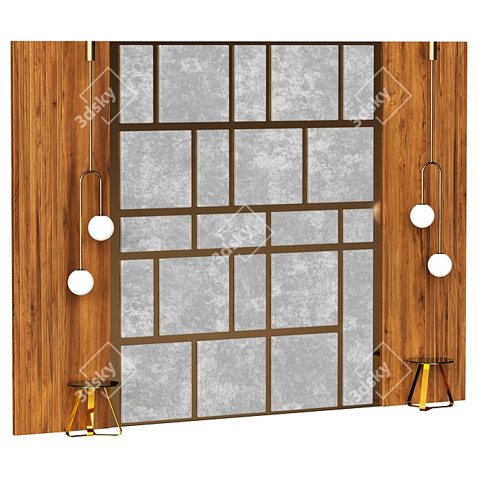 Elegant 3D Modellable Wall Panel 3D model image 1