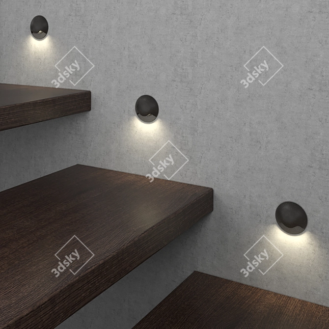 Modern LED Stair Step Light 3D model image 6