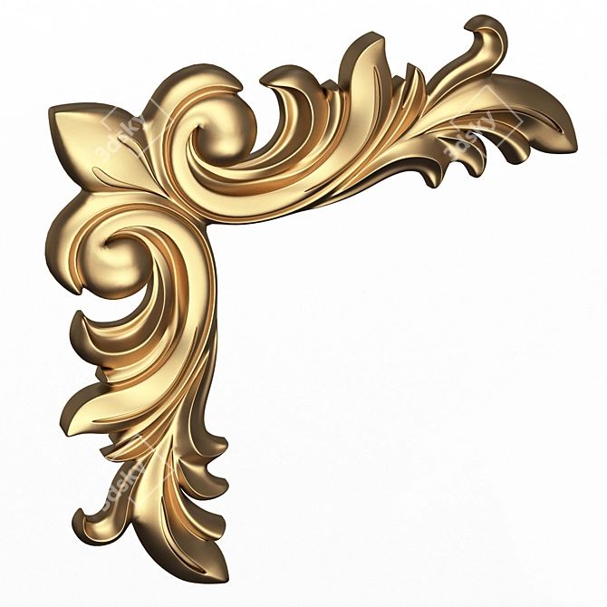 Elegant 3D Carved Molding Ornament 3D model image 2