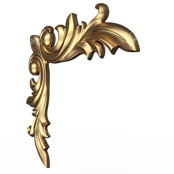 Elegant 3D Carved Molding Ornament 3D model image 3