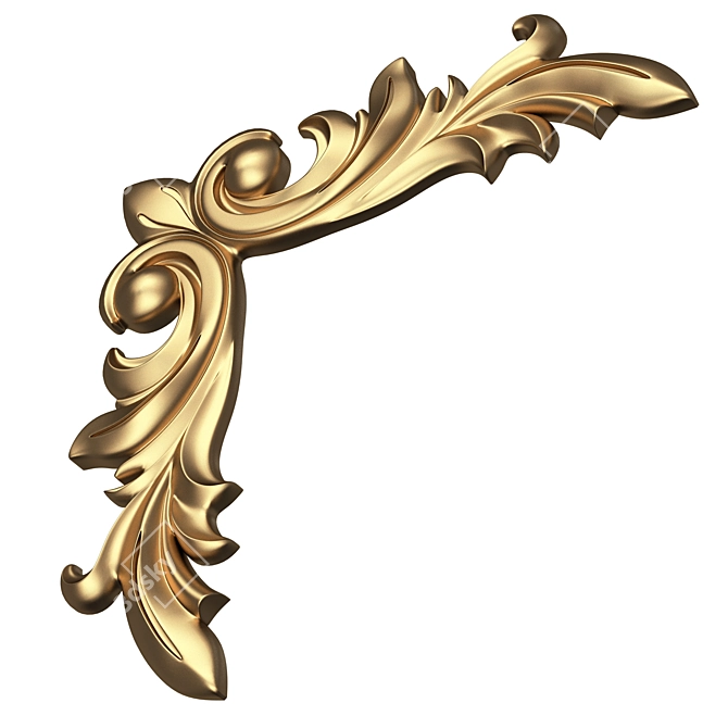 Elegant 3D Carved Molding Ornament 3D model image 4