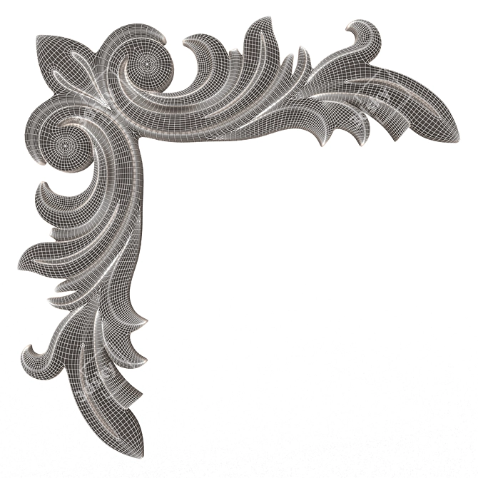 Elegant 3D Carved Molding Ornament 3D model image 6