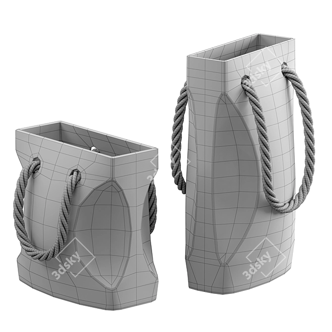 Chic Bag-Shaped Decor Vase 3D model image 6