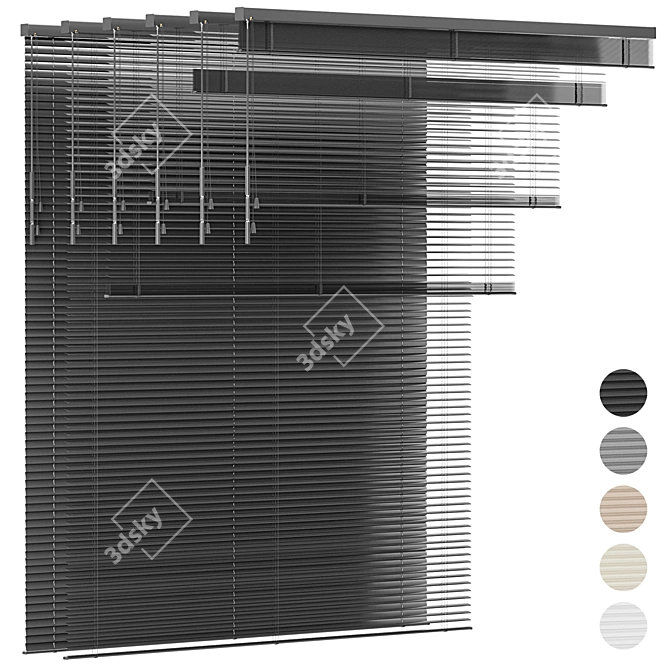 Premium Aluminum Venetian Blinds Collection 3D model image 1