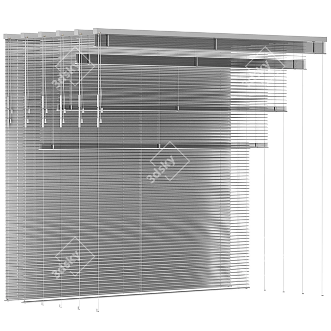 Premium Aluminum Venetian Blinds Collection 3D model image 2