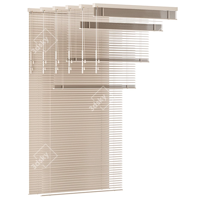 Premium Aluminum Venetian Blinds Collection 3D model image 3