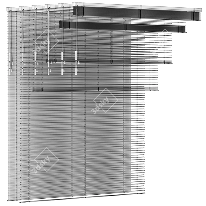 Premium Aluminum Venetian Blinds Collection 3D model image 7