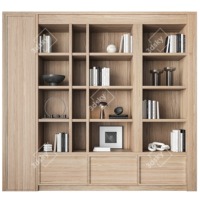  Modern Bookshelf Furniture Set 3D model image 1