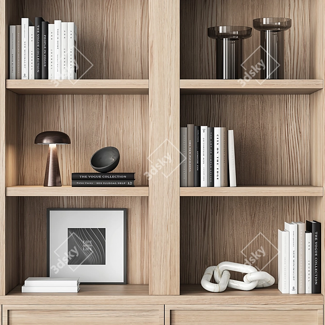  Modern Bookshelf Furniture Set 3D model image 2