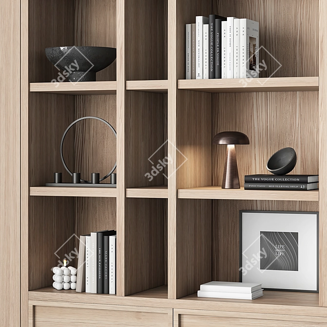  Modern Bookshelf Furniture Set 3D model image 3