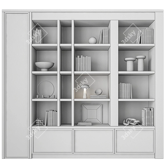  Modern Bookshelf Furniture Set 3D model image 4