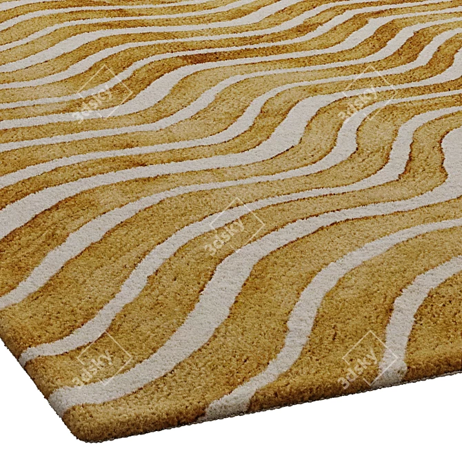 Sophisticated Hand-Tufted Ray Rug 3D model image 3