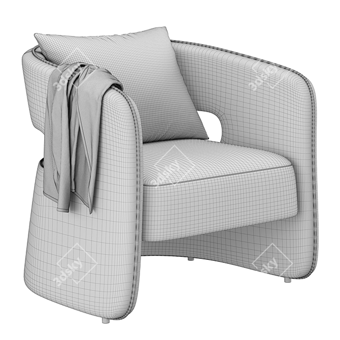 Elegant RH Gia Armchair 3D model image 7