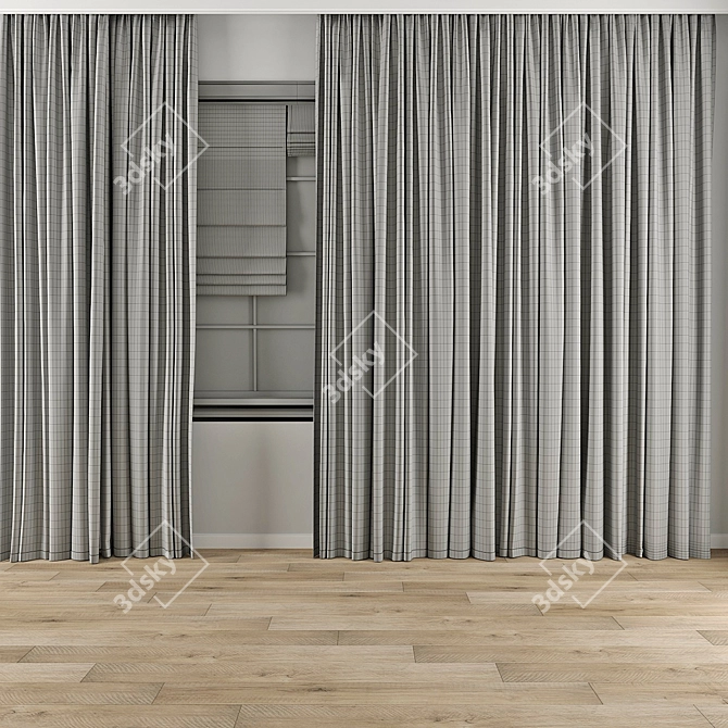 Vintage Curtain 870 Collection 3D model image 3