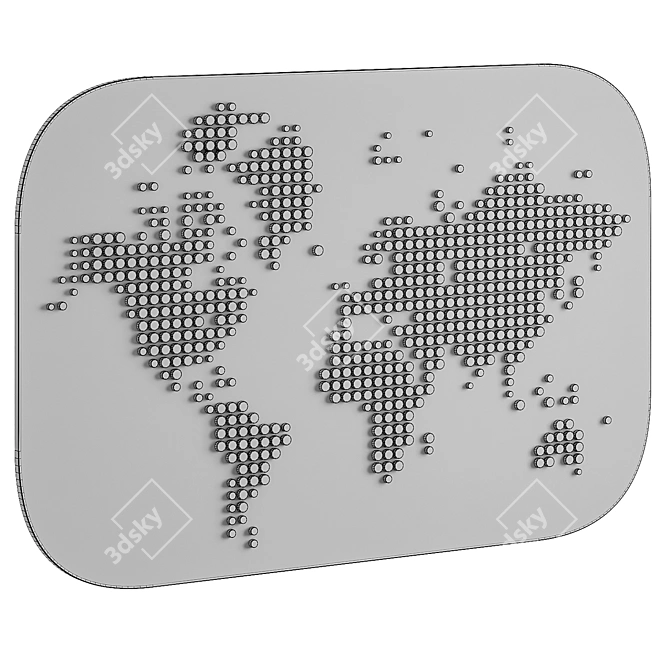 World Map Mosaic Art Print 3D model image 5