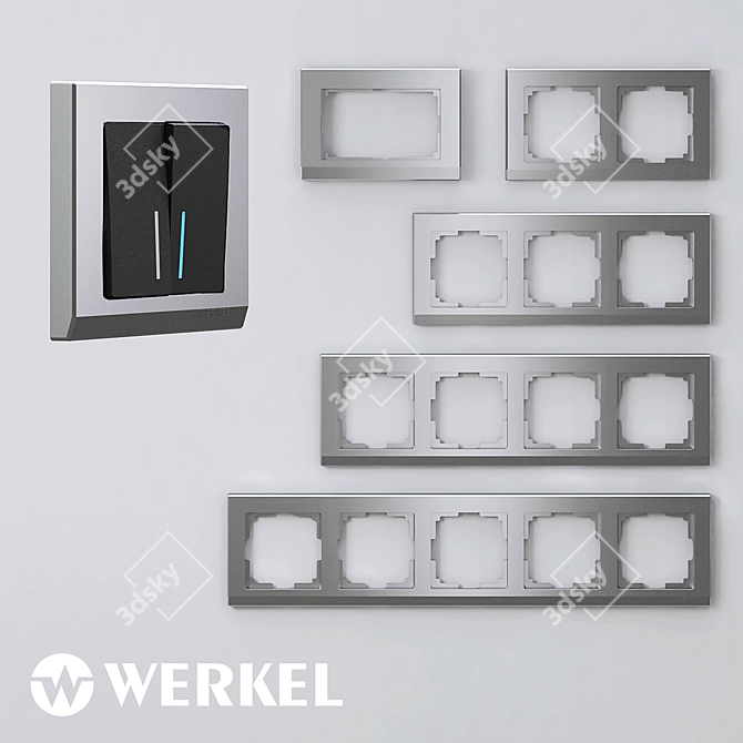 Werkel Stark Plastic Frames, Silver 3D model image 1