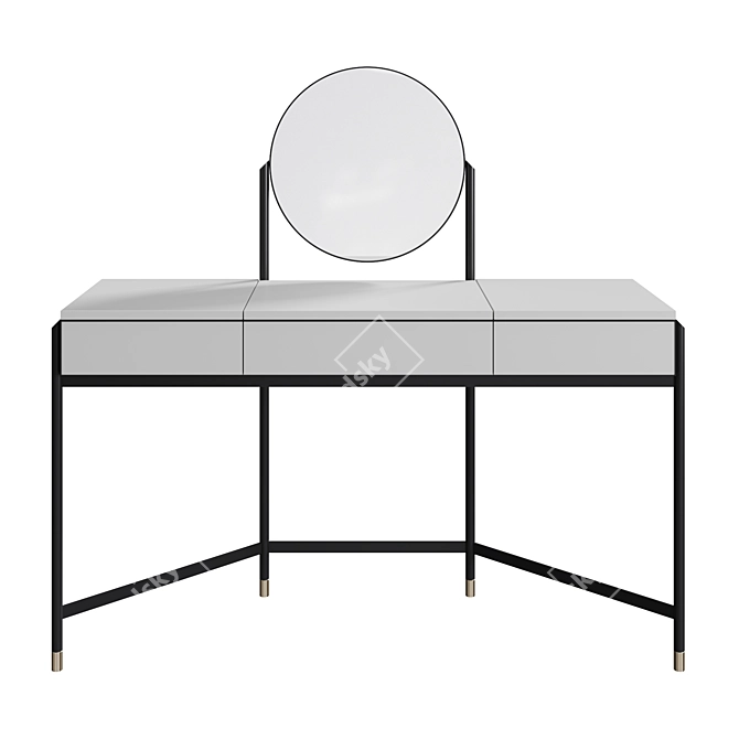 Elegant Animovel Newport Makeup Vanity 3D model image 2