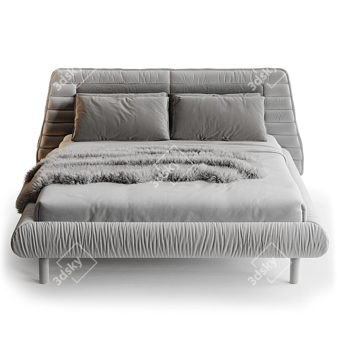 Luxurious Plumeau Bed Render Solution 3D model image 2