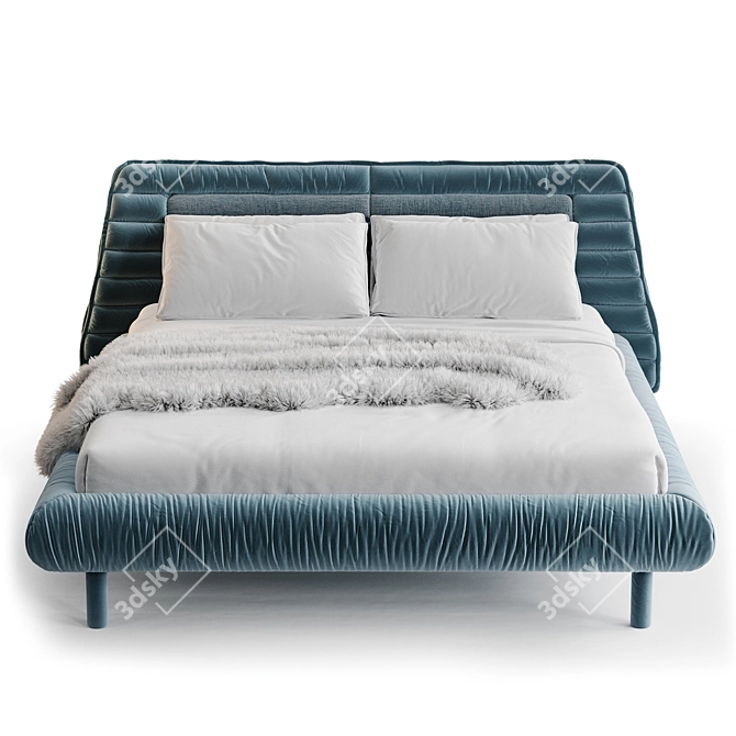 Luxurious Plumeau Bed Render Solution 3D model image 12