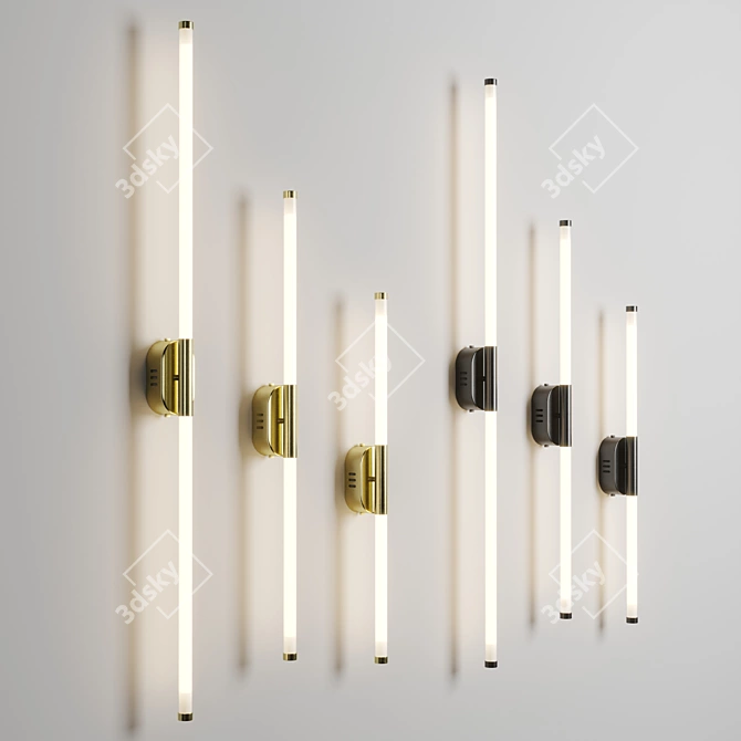 Modern Rotatable Brass Wall Lamp 3D model image 2