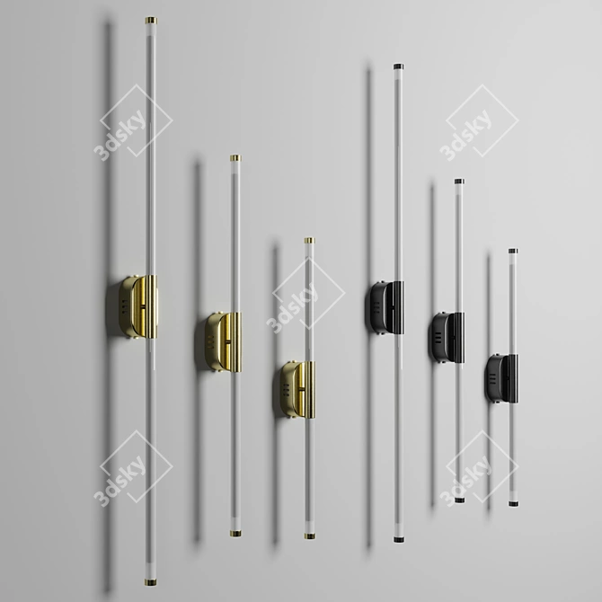 Modern Rotatable Brass Wall Lamp 3D model image 3