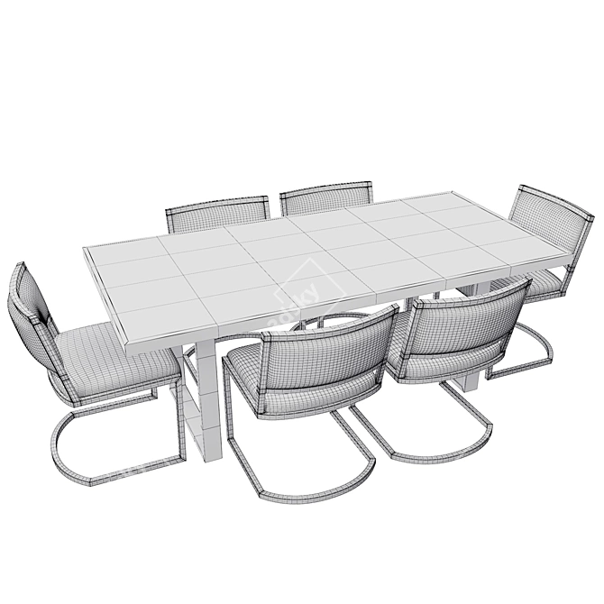 Draper Dining Table - Elegant Design 3D model image 12