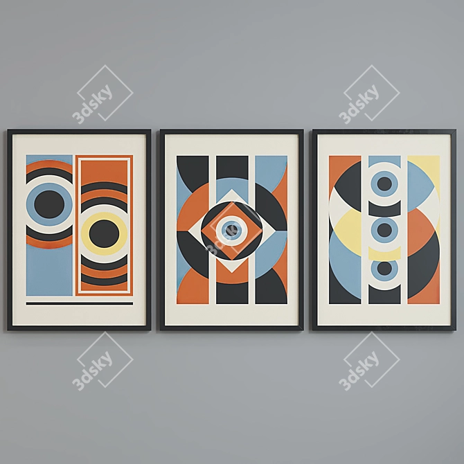 Modern Abstract Picture Frame Set 3D model image 2