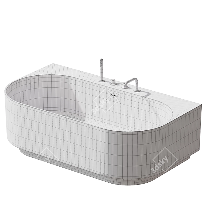 Modern Arc160 Inbani Bathtub 3D model image 4