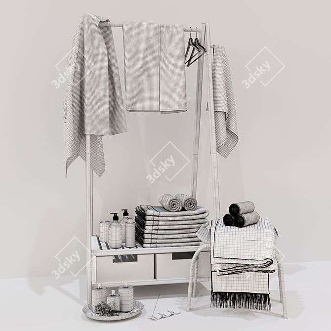  Elegance Bath Decor Set 3D model image 3