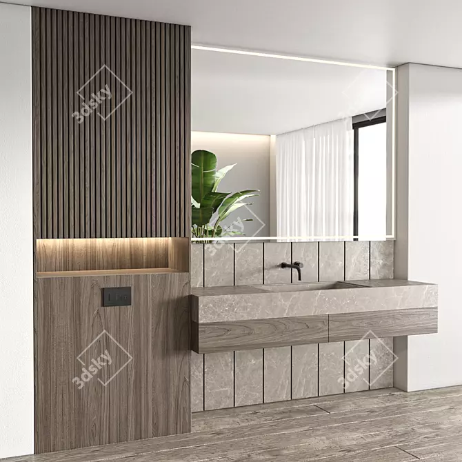 Modern Bathroom Furniture Set 3D 3D model image 1