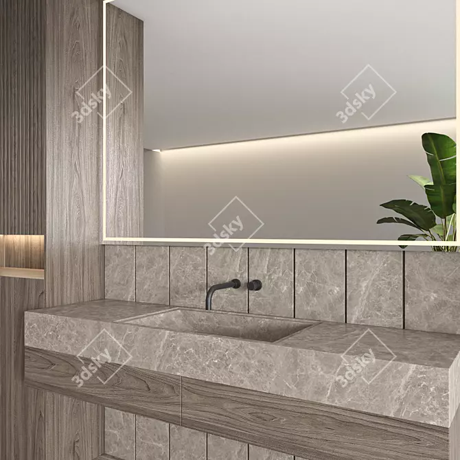 Modern Bathroom Furniture Set 3D 3D model image 3