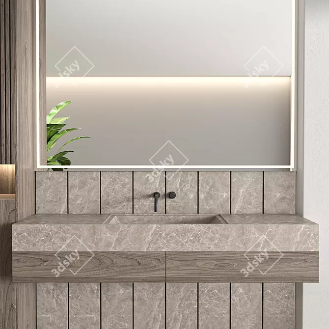 Modern Bathroom Furniture Set 3D 3D model image 4