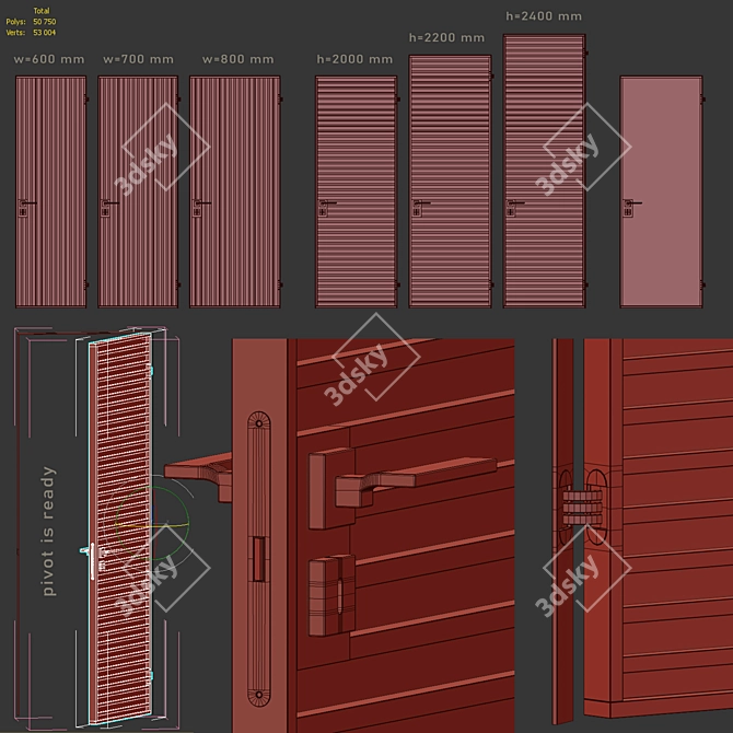 AGStyle Hidden Mount Doors with Glass 3D model image 5