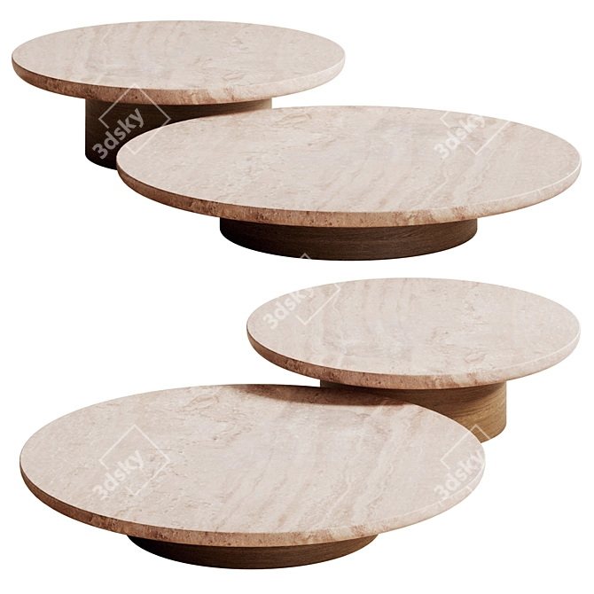 Collector Lessa Stone Wood Table 3D model image 1