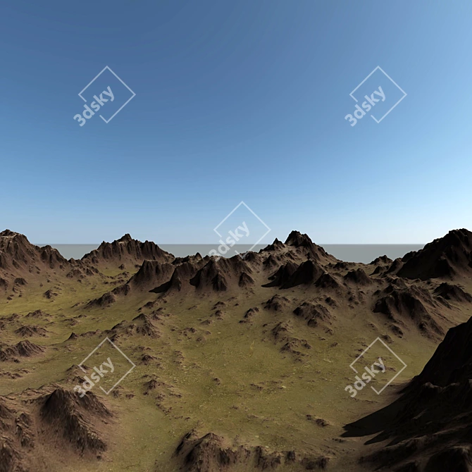 Mountain Terrain 3D Model Kit 3D model image 2