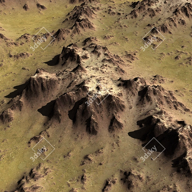 Mountain Terrain 3D Model Kit 3D model image 3