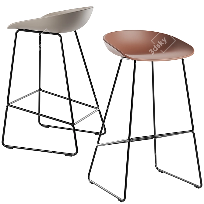 Modern Bar Stool Hay AAS38 3D model image 1