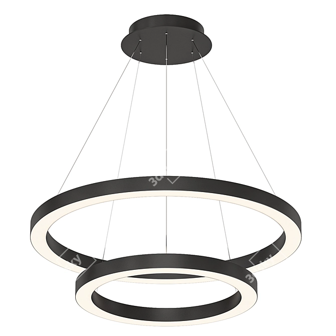 LED Halo Pendant Lamp Rings 3D model image 1