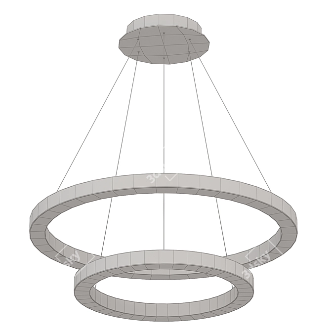 LED Halo Pendant Lamp Rings 3D model image 2