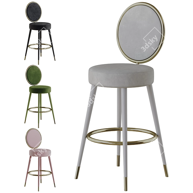 Elegant Bar Stool Model 3D model image 1