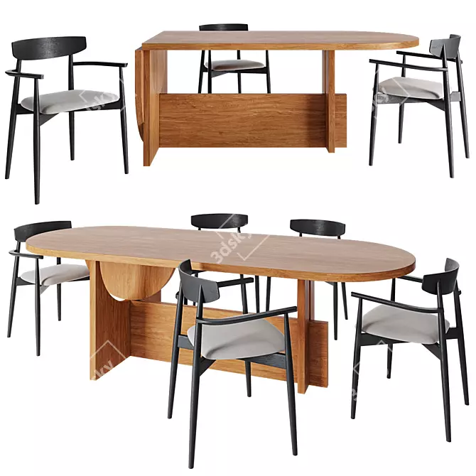 Stylish Conferencing Set: Tecta Lot Table & Miniforms Claretta Chair 3D model image 1