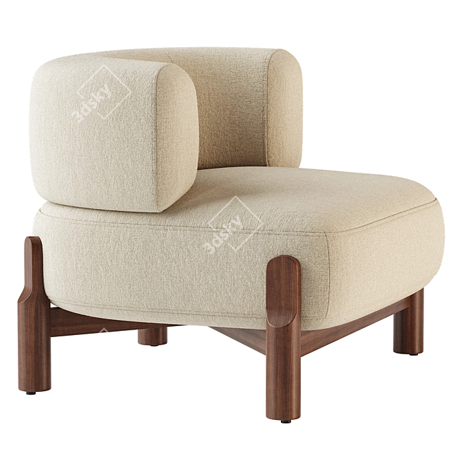 Natural Omari Kingston Chair: Modern Elegance 3D model image 2