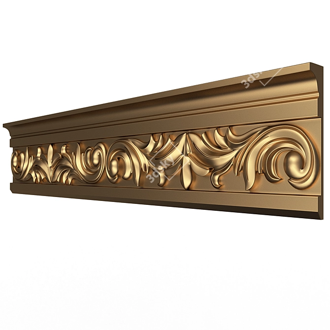 Ornate Cornice Molding Set 3D model image 2