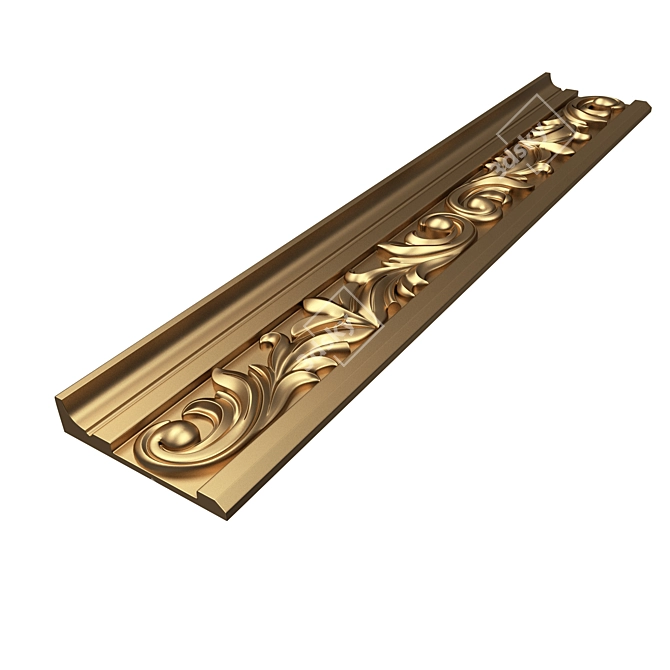 Ornate Cornice Molding Set 3D model image 5