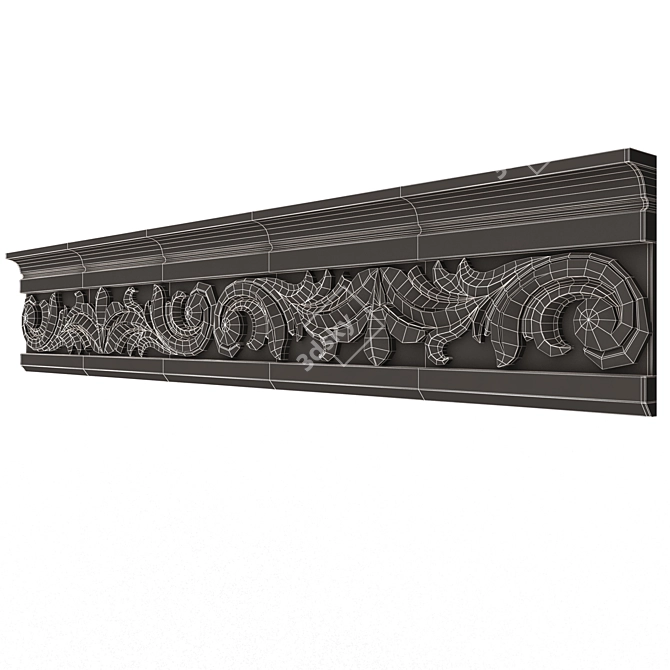 Ornate Cornice Molding Set 3D model image 1