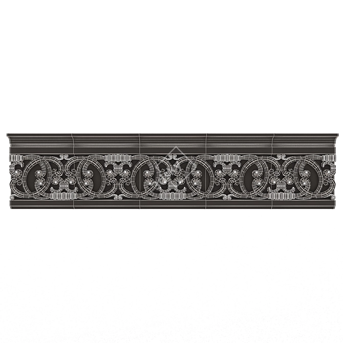 Elegant Cornice Molding Set 3D model image 7